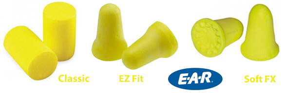 Hearing Protection with E.A.R. Classic, EZ Fit and Soft FX earplugs
