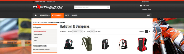 Open the USWE Hydration back pack H4 NDM Store